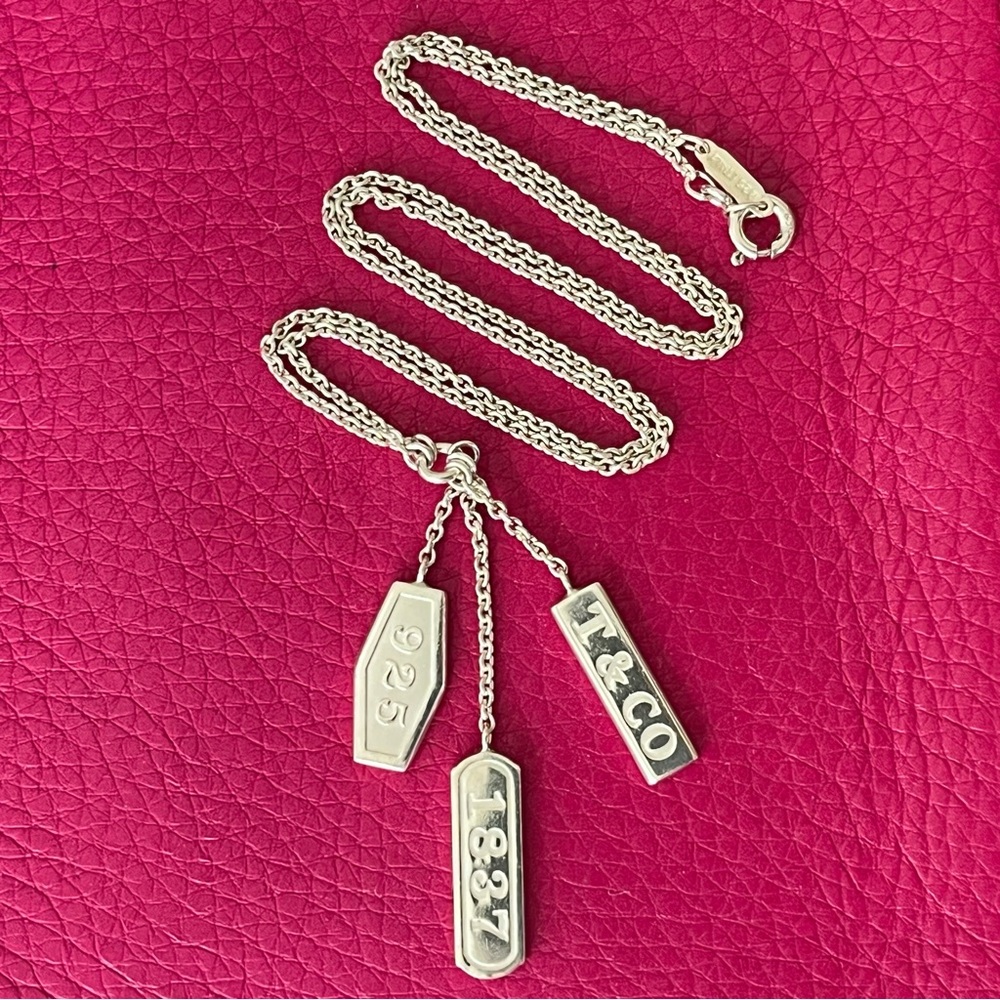 ✨✨✨SOLD✨✨✨ Tiffany & Co. Silver 1837 Elements 3 Bar Lariat Drop Dangle Necklace